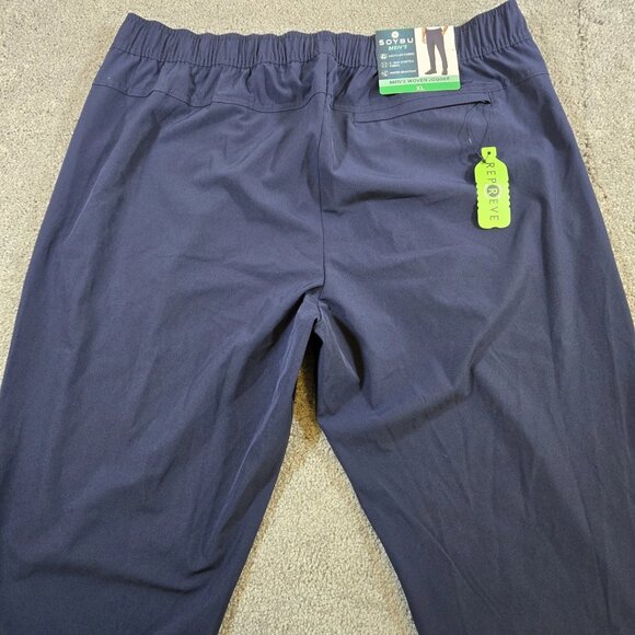 NWT Soybu Men's Woven Performance Jogger Pants Navy Blue Size XL 4 Way Stretch - Picture 4 of 9